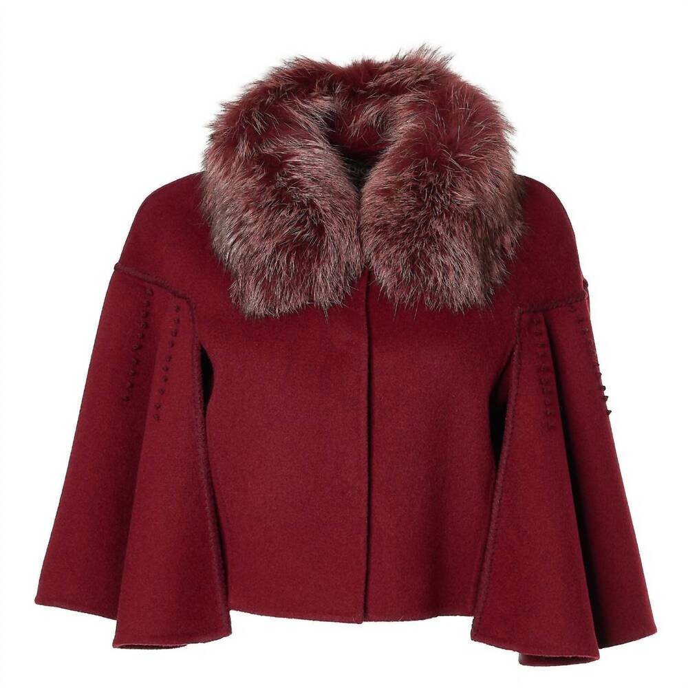 NEW DIOMI women's short embroidery capelet in red